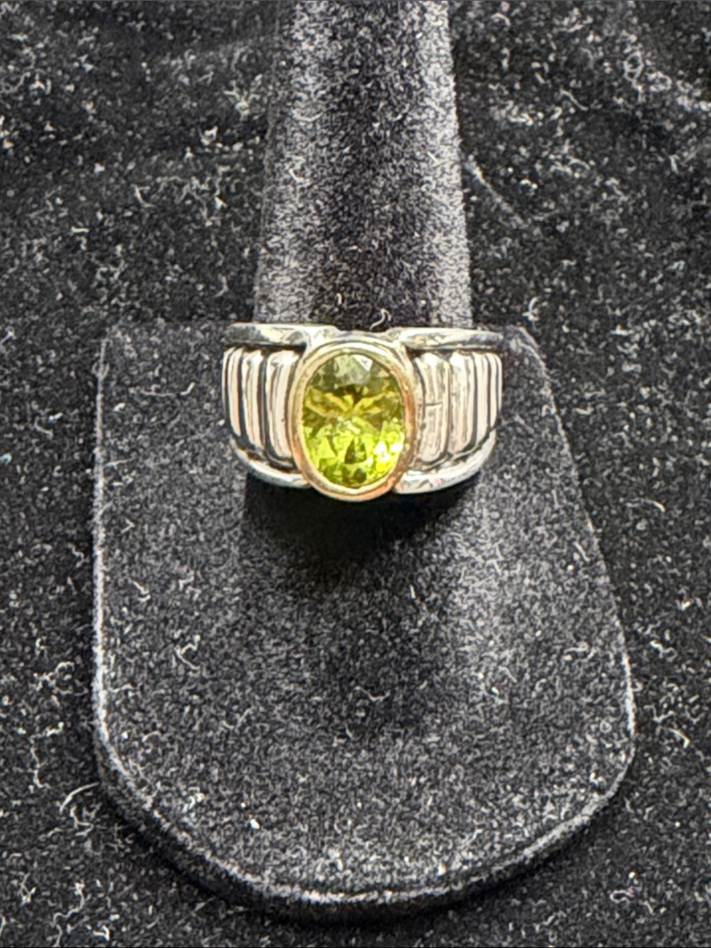 LAGOS Silver Ring with Lime Green Peridot